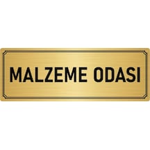 Metal Yönlendirme Levhası, Departman Kapı İsimliği Malzeme Odası 10x20 cm Altın Renk