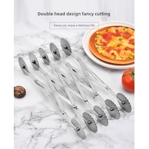 Dofolink 5 Tekerlekli Çift Uçlu Paslanmaz Çelik Pişirme Aracı - Pizza, Simit, Pastalar İçin Kesme Ve Dilimleme Rollü Diğer Dofolink 5 Tekerlekli Çift Uçlu Paslanmaz Çelik Pişirme Aracı - Pizza, Simit, Pastalar İçin Kesme Ve Dilimleme Rollü Diğer