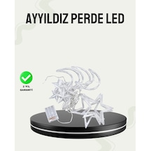 Lb Prizli Yıldız Ay Perde Led Işık Ev Ve Organizasyon Dekoru