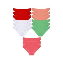 15 Adet Süper Eko Set Likralı Kadın Slip Külot Ten Beyaz Pudra Yeşil Fuşya Çok Renkli