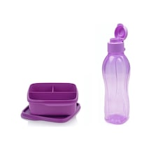 Eko Şişe 750 Ml Lila Ve Bölmeli Beslenme Kabı Lila