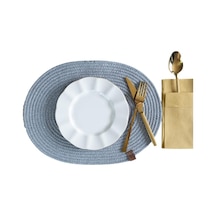 Vos Versa Amerikan Servis Tekli Supla Lux Sunum Tabak Altlığ - Oval Gri Vvhm0042-399 - Gri