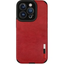 Apple Uyumlu iPhone 14 Pro Max Kılıf Loop Deri Silikon Kırmızı,