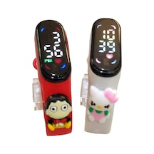 2'li Dokunmatik-figürlü Çocuk Saati Kırmızı-gri - 624142913
