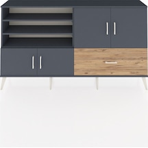 Arges Konsol 5 Raflı Tek Çekmeceli 4 Kapaklı 176x30x99 Antrasit-a Antrasit-antrasit/çam