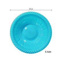 Roll Up Plastik Yuvarlak Kase Turkuaz 22 CM. 6'lı