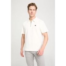 Wrangler Yarım Fermuarlı Polo Erkek T-shirt Beyaz
