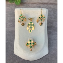 14 Ayar Altın Pullu Rubi Yakut Set