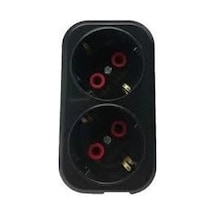 Mutlusan İkili Topraklı Fiş-priz Düz Tip Siyah 001 170 0330067 00 11 Standart