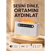 8 Çeşit Beyaz Gürültülü Kablosuz Hoparlör Ve Renkli Alev Efektli Gece Lambası - Lisinya Çok Renkli