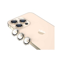 Nourthkiingdom Apple Uyumlu iPhone 13 Pro Max  Cl-06 Kamera Koruyucu-gold Gold