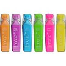 Gıpta Glow Kesik Uç Neon Fosforlu Kalem 6 Renk Set Turuncu-mavi-mor-sarı-pembe-yeşil Çok Renkli