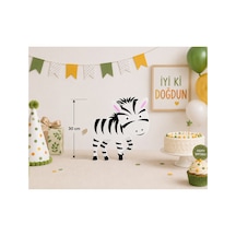30 Cm Zebra Figür 3mm Foreks Baskı Çocuk Odası, Doğum Günü Ve Parti Dekoru Sürpriz Hediyeli Diğer