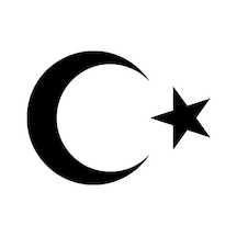 30 Cm Siyah Ay Yıldız Sticker Türk Bayrağı Sticker