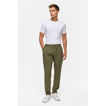 Süvari Koyu Haki Slim Armürlü Jogger Pantolon Koyu Haki