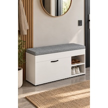 Sulorahome Puflu Ayakkabılık Bench Beyaz 90 Cm