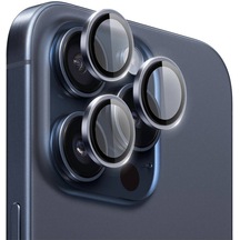 İphone 15 Pro Uyumlu Safir Kamera Lens Koruyucu Wiwu Lg-003 Lens Guard Koruma Mavi