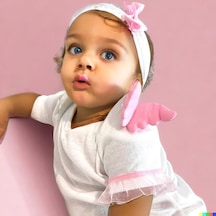 Angel Pink Kız Bebek Saç Bandanalı Atlet Seti