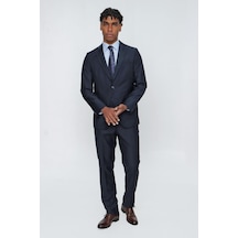 İmza Lacivert Mono Yaka Gabardin Astarlı Esnek 4 Drop Comfort Fit Basic Takım Elbise 1001255009 Basic Lacivert