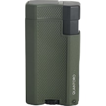 Quantoro Çift Torch Pürmüz Yeşil Metal Puro Çakmağı - Trz1076
