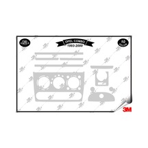 Opel Corsa B Tigra Combo 1993-2000 Torpido Konsol Trim Göğüs Maun Kaplama Set 10 Parça Gümüş