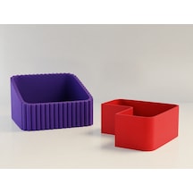 Bezos 3d Baskı Fıstık Kasesi - Çift Hazneli Kabuk Ayırıcı Sunum Kasesi - Mor Kırmızı Dmc Mor - Kırmızı