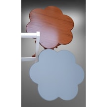 1448bng90100çanta Zigon Sehpa Papatya Model İkili Takım Ahşap Mdf Ceviz Ve Gri Renk El Yapım