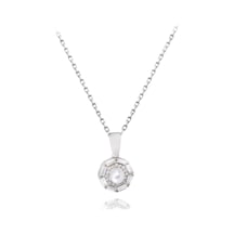 Brezza Lusso Jewelry 925 Ayar Gümüş Işıltılı Baget Taşlı İnci Kadın Gümüş Kolye 45 CM 45 CM