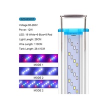 Silkroadselect Szd-b30cf 28cm-ab Stili Süper Ince Led Akvaryum Işıkları Bitki Yetiştirme Işıkları Cm Uzatılabilir Su Geçirmez Klipsli Lamba Için Balık Tankı Beyaz