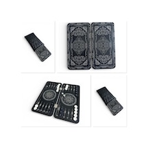2026 Tavla Mini Mobil Seyahat Katlanır Çanta Portatif Kamp Piknik Kafe Tavla Seti 24 X 12 Cm Siyah