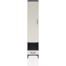 Hyperion Dolap 6 Raflı Tek Çekmeceli Tek Kapaklı 44x44x221 Antrasit-aytaşı Antrasit
