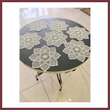 Storeşahin 6 Lı Dantel Kahve Sunumluğu 15x15 Cm Asorti Desenli Zarif Sunum Aksesuarı Shn0720