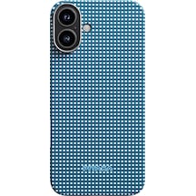 Apple Uyumlu iPhone   16 Plus Kılıf   Magsafe Özellikli Aramid Fiber Pitaka Ultra-slim Classic Serisi Ocean Blue Mavi