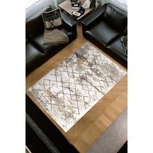 Dekoreko Kaymaz Taban Djt Salon Halısı Star Pamuk Modern M5026 Gold