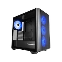 Rampage Craft Temperli Cam+mesh Siyah Argb Fan+type-c Atx Mid-t G