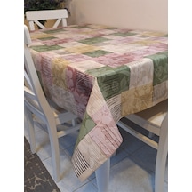 Elyaflı Pvc Muşamba - Desenli Silinebilir Masa Örtüsü Yeşil Fnt1246 Yeşil