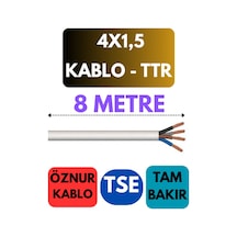 Öznur 4x1,5 Ttr Kablo Metre Seçenekli Beyaz - 8 Metre
