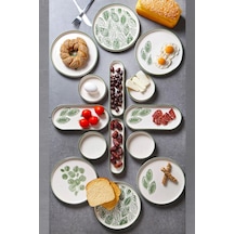 14 Parça 6 Kişilik Handmade Yaz Desen Kahvaltı Takımı - Lüx Kahvaltılık Sunum Seti Krem