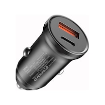 Vkemall 30w Qc4.0+pd İki Yollu Hızlı Şarj Cihazı, 5a Usb Type-c Arabalı Şarj Aleti, Otomobil Sigara Çakmaklı, Siyah Kutulu