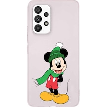 Samsung Uyumlu Galaxy A33 Kapak Mickey Mouse Tasarımlı Şeffaf Silikon Kılıf Şeffaf