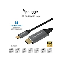 Usb C To Hdmı Kablo - 8k60hz, 4k 144hz/120hz/60hz, Thunderbolt 5/4/3 Uyumlu, Hdmı 2.1, Hdr, Hdcp2.3, Dsc, 2 Metre Chd21-pro
