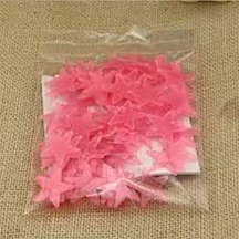 100 Adet Pembe Renk Fosforlu Yıldız Gülen Ay Duvar Tavan Süsleri Çocuk Odası