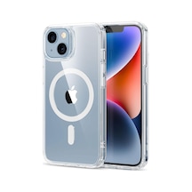 İphone 15 Plus İçin Magsafe Özellikli Çok Şık Şeffaf Kılıf Kablosuz Şarj Özellikli
