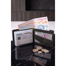 Luvo %100 Hakiki Dana Derisi El Yapımı 10 Kart Bölmeli Unisex Minimalist Cüzdan Kartlık İnce Kompakt Kağıt Para Ve Kart Bölmeli Cüzdan Haki