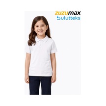 Bulutteks Fyn Okul Beyaz Polo Yaka Kısakol Tişörtleri Kıyafetleri Üniforması Çocuk Genç