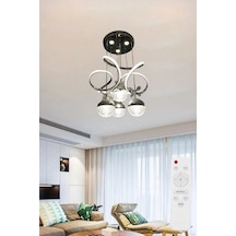 Papatya 3 Işık Kumandalı Beyaz, Sarı, Günışığı Krom Luxury Ledli Salon Avize Büyük Toplu