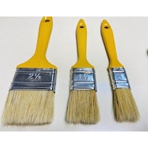 3 Boy Kestirme Boya Fırçası Seti Resim Fırçası Boya Fırcası 3 Lü Sarı Kıl