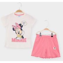 Minnie Mouse Lisanslı Kız Çocuk 2'li Takım Mn21993-ekru