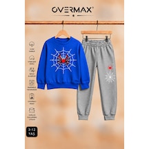 Overmax Örümcek Ağ Baskılı Kapüşonsuz Sweatshirt & Eşofman Altı Takım 3-12 Yaş Saks Mavi Üst-gri Alt - 921070561 Saks Mavi Üst-gri Alt
