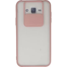 Newface  Samsung  Uyumlu Galaxy J7 Kılıf Palm Buzlu Kamera Sürgülü Silikon - Pembe